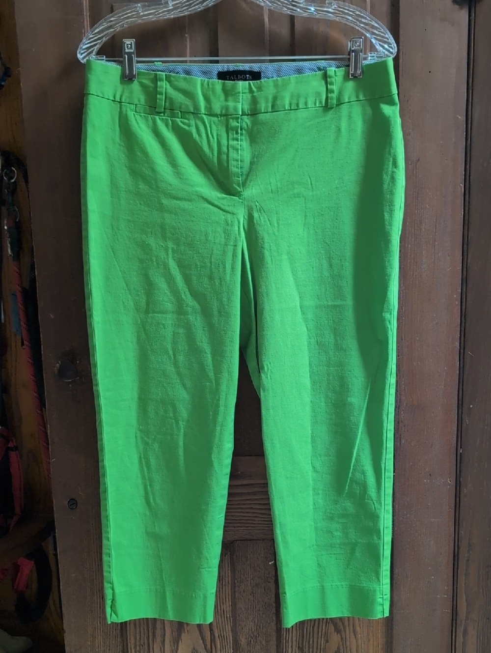 Talbots Heritage Twill Perfect Crops In Kelly Green